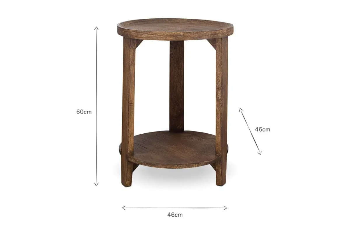 Living|Side Tables^Nkuku Triveni Mango Wood Side Table - Walnut Stain