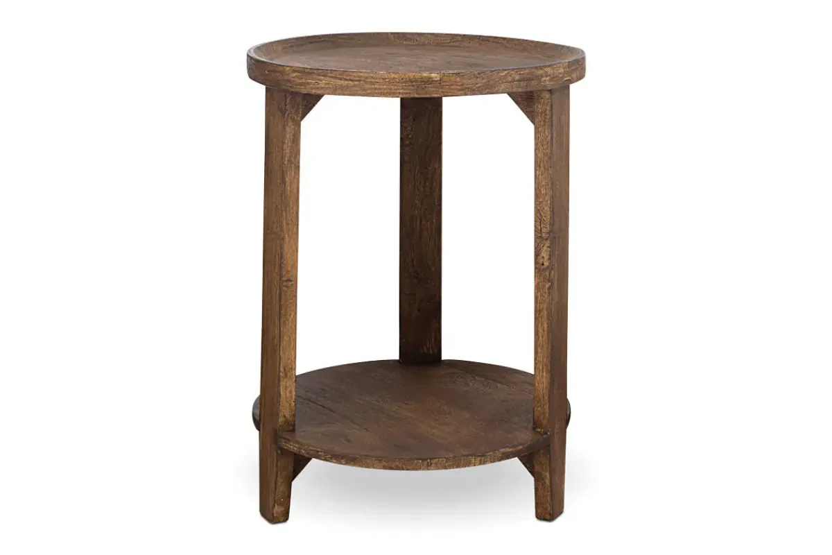 Living|Side Tables^Nkuku Triveni Mango Wood Side Table - Walnut Stain