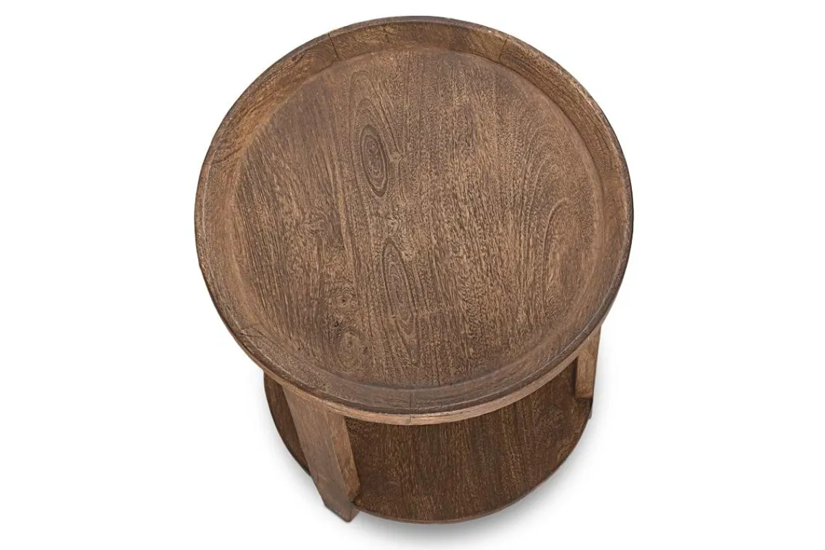 Living|Side Tables^Nkuku Triveni Mango Wood Side Table - Walnut Stain