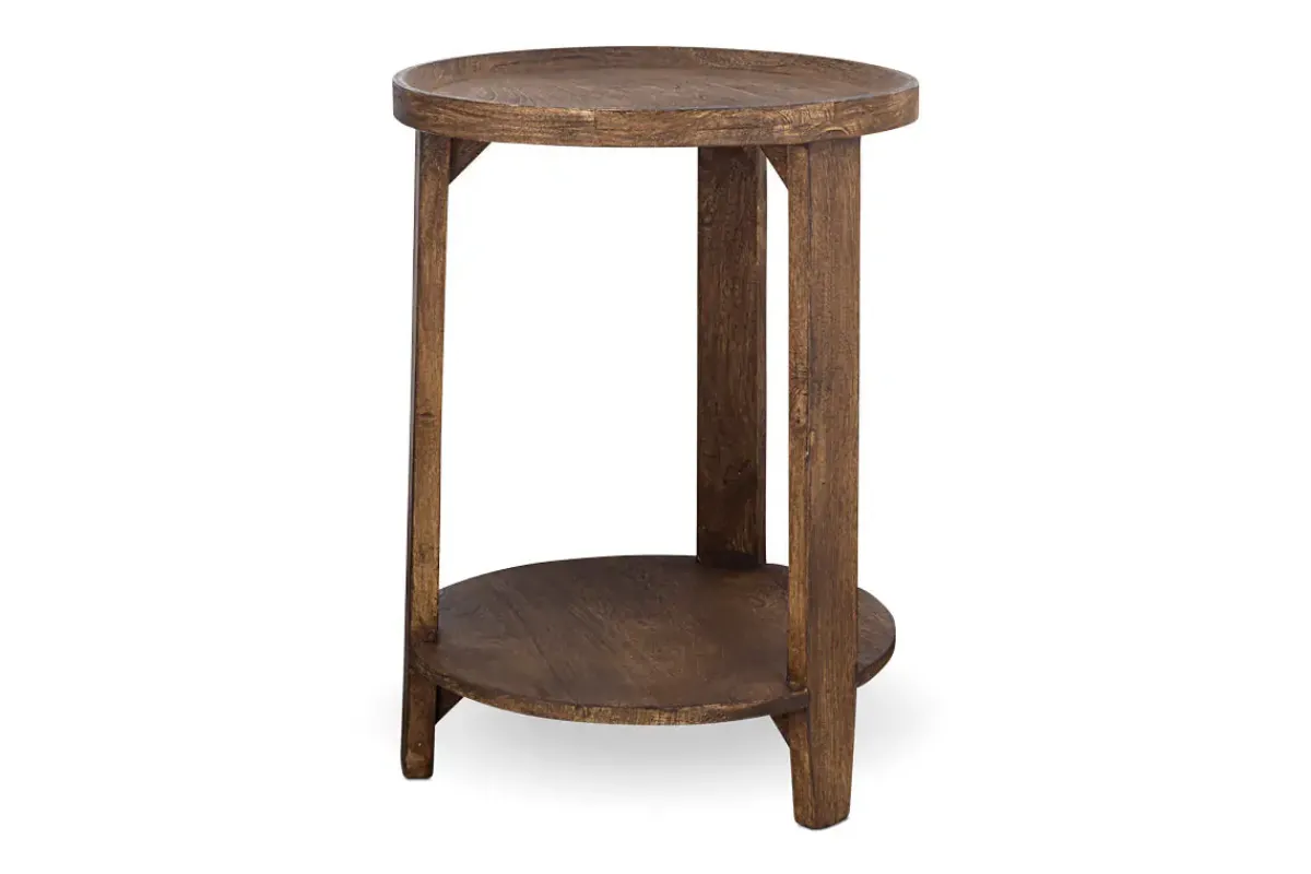 Living|Side Tables^Nkuku Triveni Mango Wood Side Table - Walnut Stain
