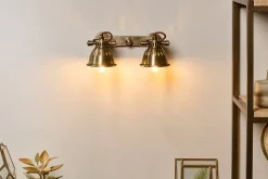 Spot Lights|Wall & Spot Lights^Nkuku Tubu Brass Double Spot Light - Antique Brass