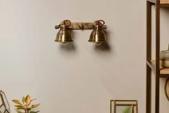 Spot Lights|Wall & Spot Lights^Nkuku Tubu Brass Double Spot Light - Antique Brass