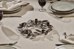 Decorative Home Accessories|Candle Holders^Nkuku Tula Garland Candle Holder - Brass & Rust