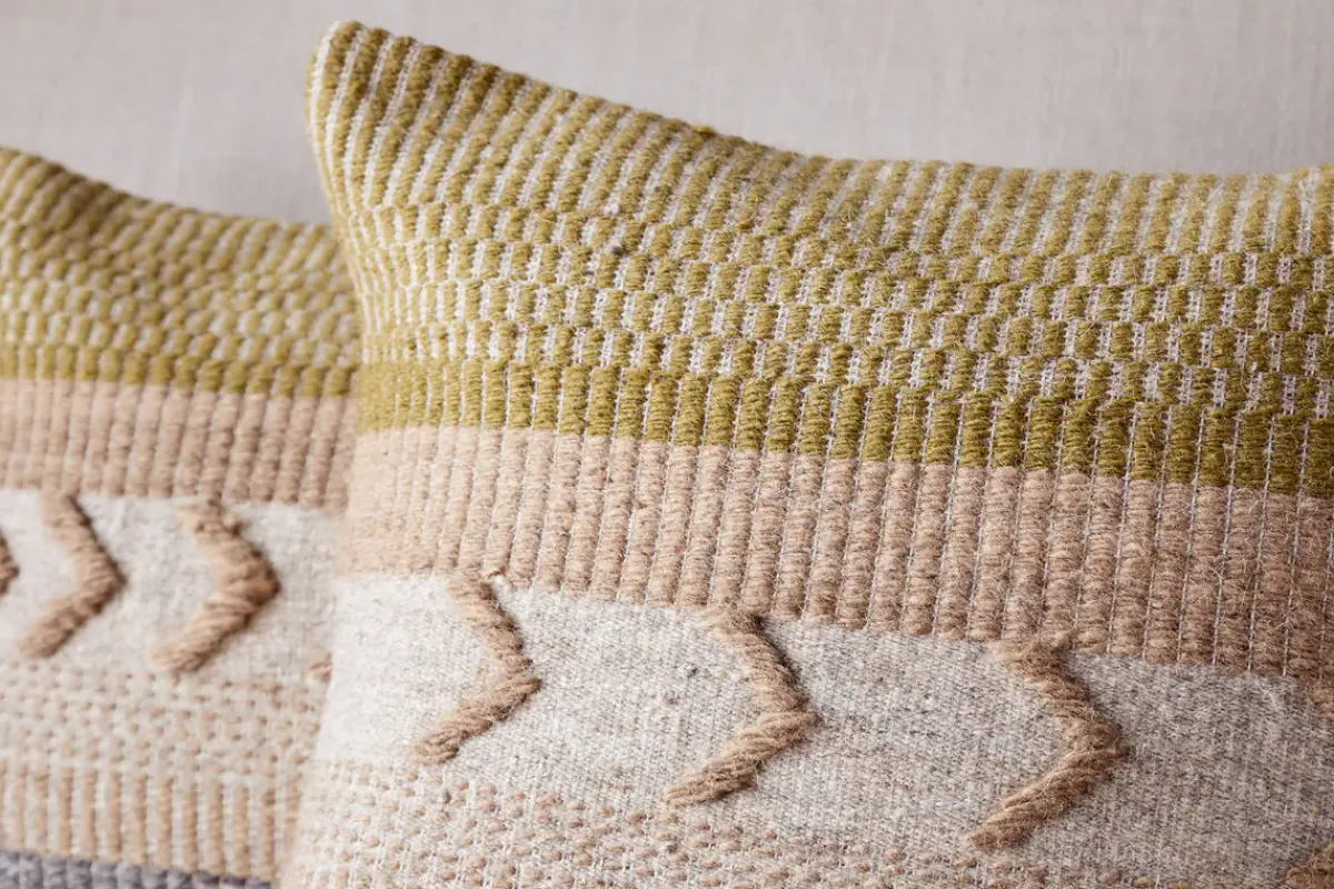 Bedroom Textiles|Cushions^Nkuku Tuleeka Wool Cushion Cover - Ochre