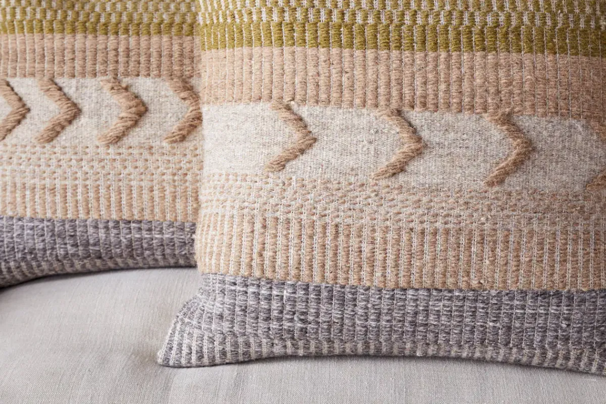 Bedroom Textiles|Cushions^Nkuku Tuleeka Wool Cushion Cover - Ochre