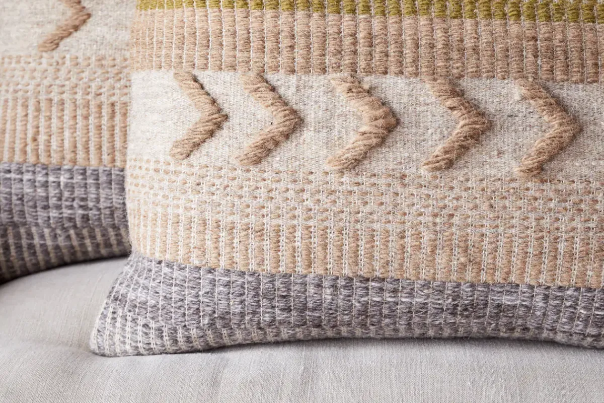 Bedroom Textiles|Cushions^Nkuku Tuleeka Wool Cushion Cover - Ochre