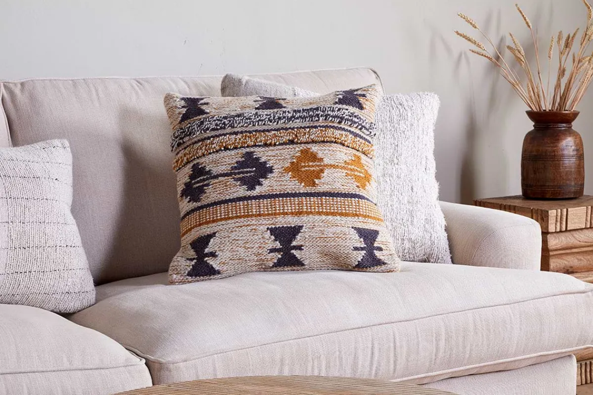 Bedroom Textiles|Cushions^Nkuku Tussi Ami Cushion Cover - Mustard & Grey