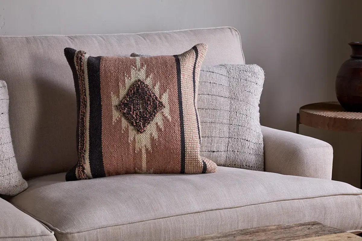 Bedroom Textiles|Cushions^Nkuku Tussi Mara Cushion Cover - Dusty Pink