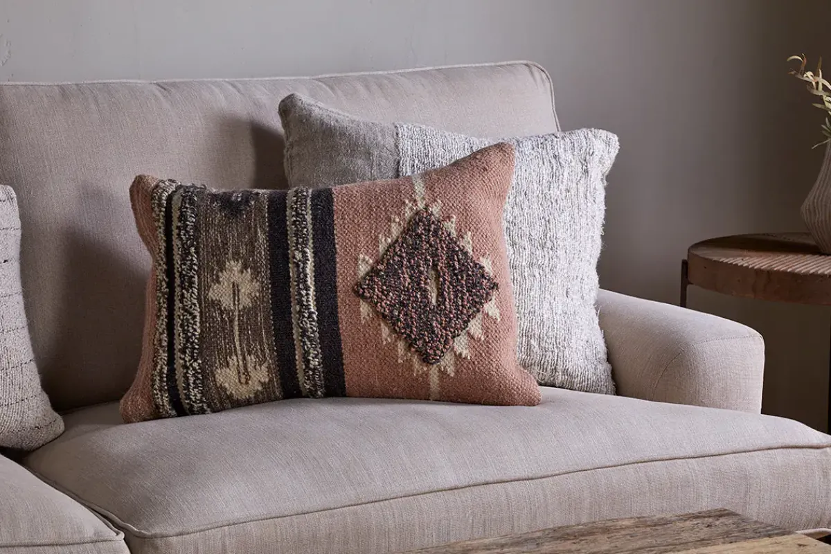 Bedroom Textiles|Cushions^Nkuku Tussi Sia Cushion Cover - Dusty Pink