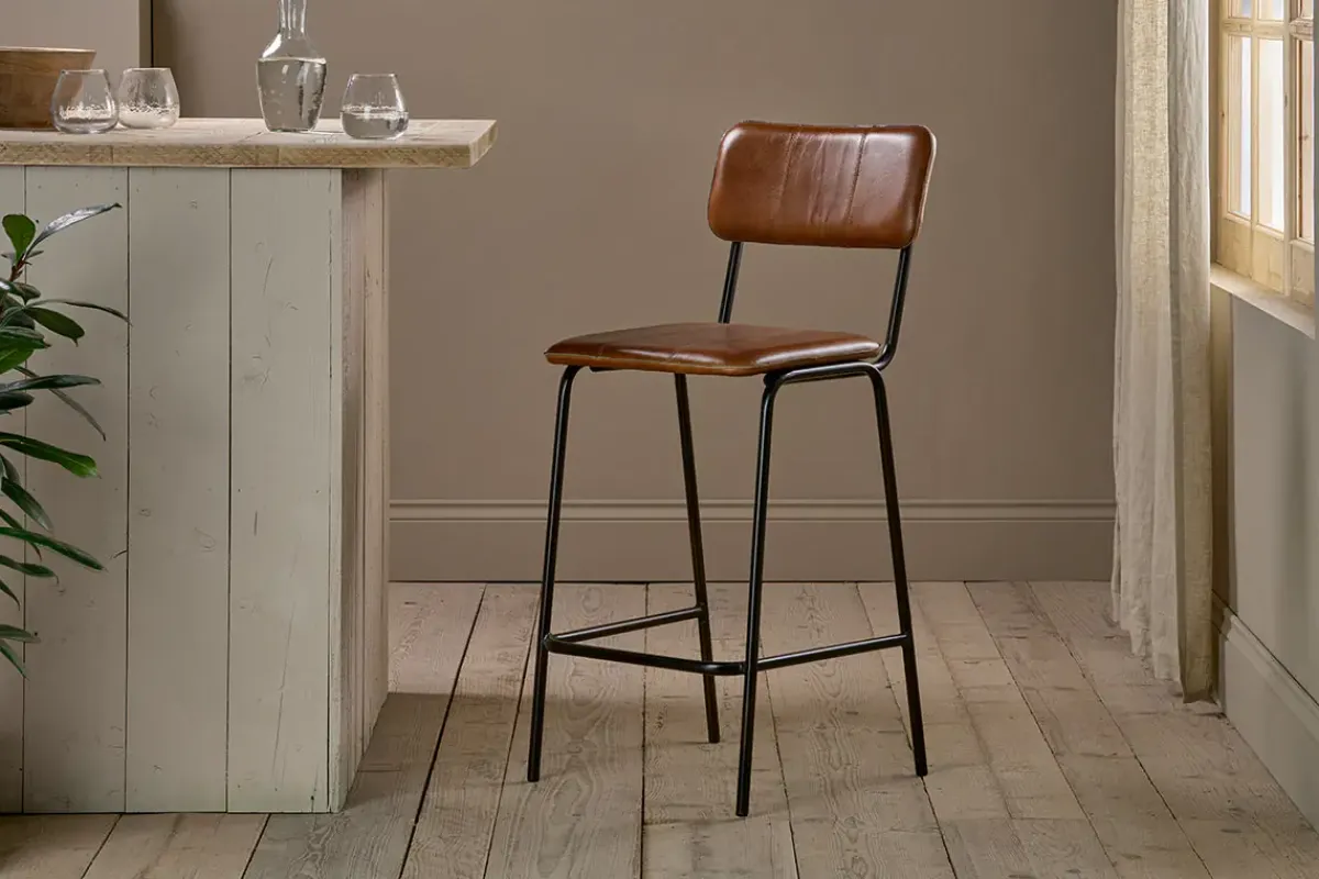 Kitchen & Dining|Bar Stools & Bar Chairs^Nkuku Ukari Counter Chair - Aged Tan