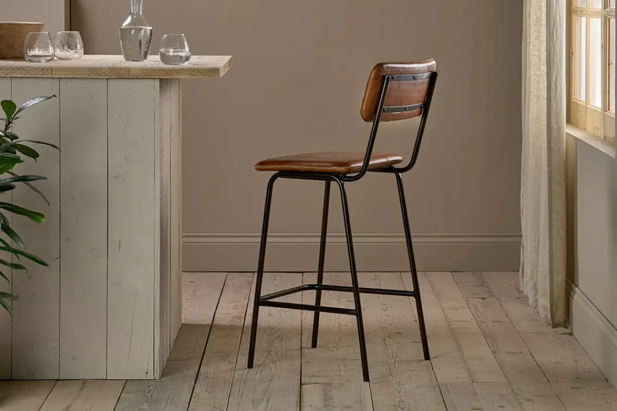 Kitchen & Dining|Bar Stools & Bar Chairs^Nkuku Ukari Counter Chair - Aged Tan