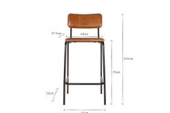 Kitchen & Dining|Bar Stools & Bar Chairs^Nkuku Ukari Counter Chair - Aged Tan