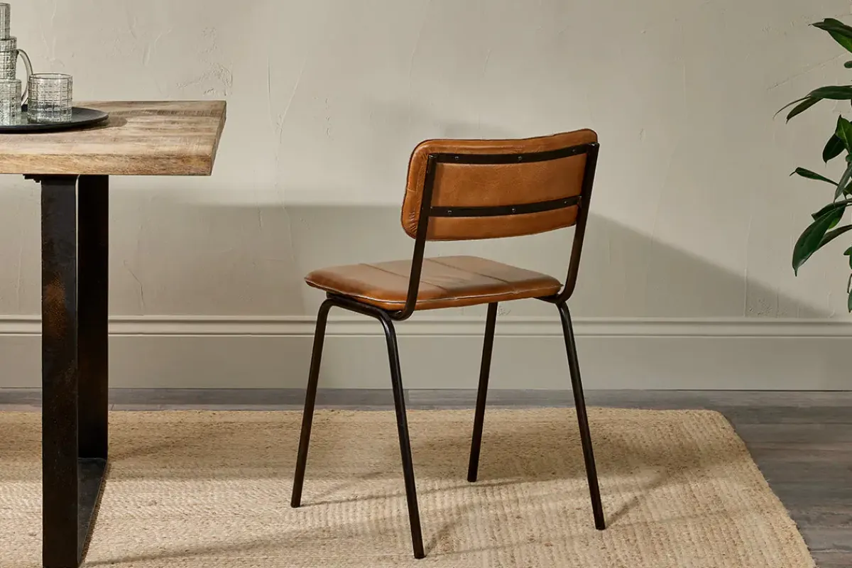 Home Office|Kitchen & Dining^Nkuku Ukari Leather Dining Chair - Aged Tan