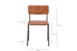 Home Office|Kitchen & Dining^Nkuku Ukari Leather Dining Chair - Aged Tan