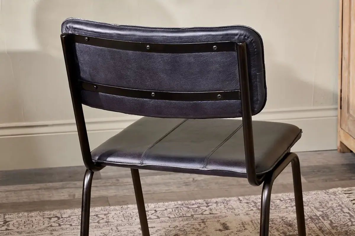 Home Office|Kitchen & Dining^Nkuku Ukari Leather Dining Chair - Aged Black