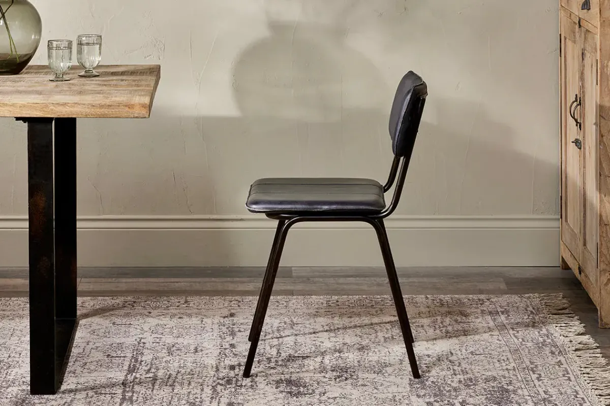 Home Office|Kitchen & Dining^Nkuku Ukari Leather Dining Chair - Aged Black
