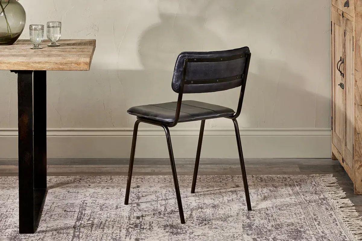Home Office|Kitchen & Dining^Nkuku Ukari Leather Dining Chair - Aged Black