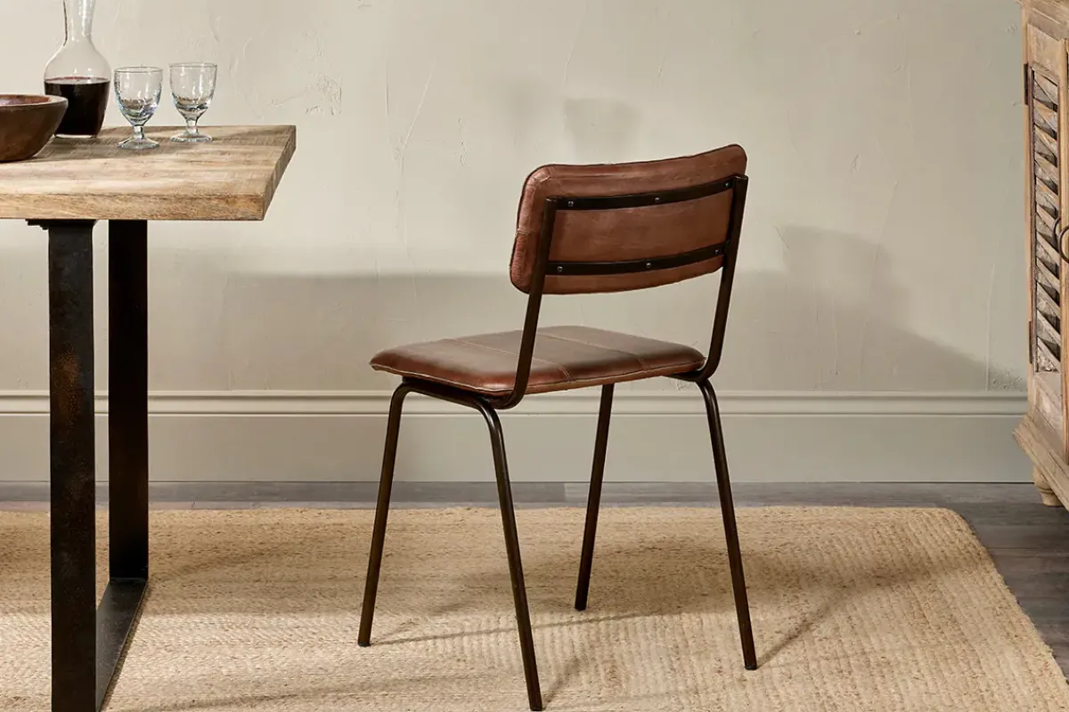 Home Office|Kitchen & Dining^Nkuku Ukari Leather Dining Chair - Chocolate Brown