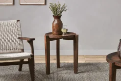 Living|Side Tables^Nkuku Umar Mango Wood Side Table - Dark Brown
