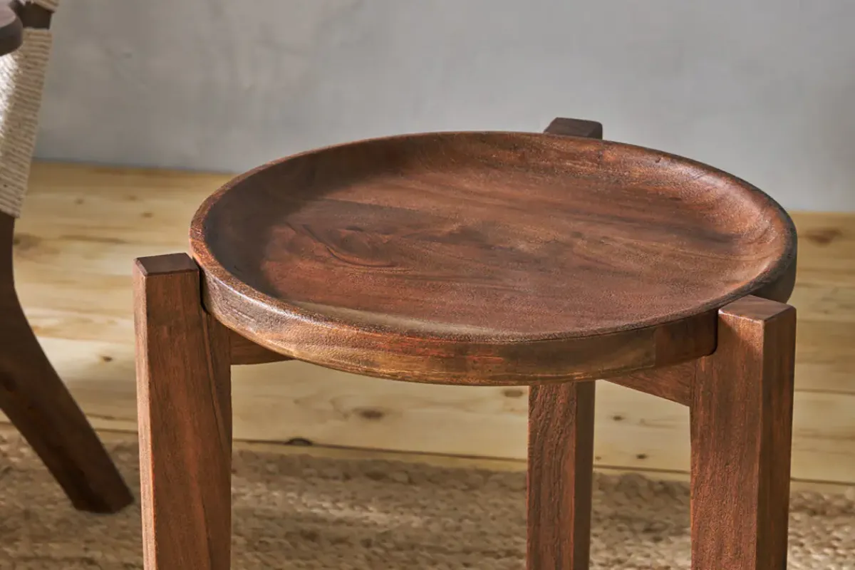 Living|Side Tables^Nkuku Umar Mango Wood Side Table - Dark Brown