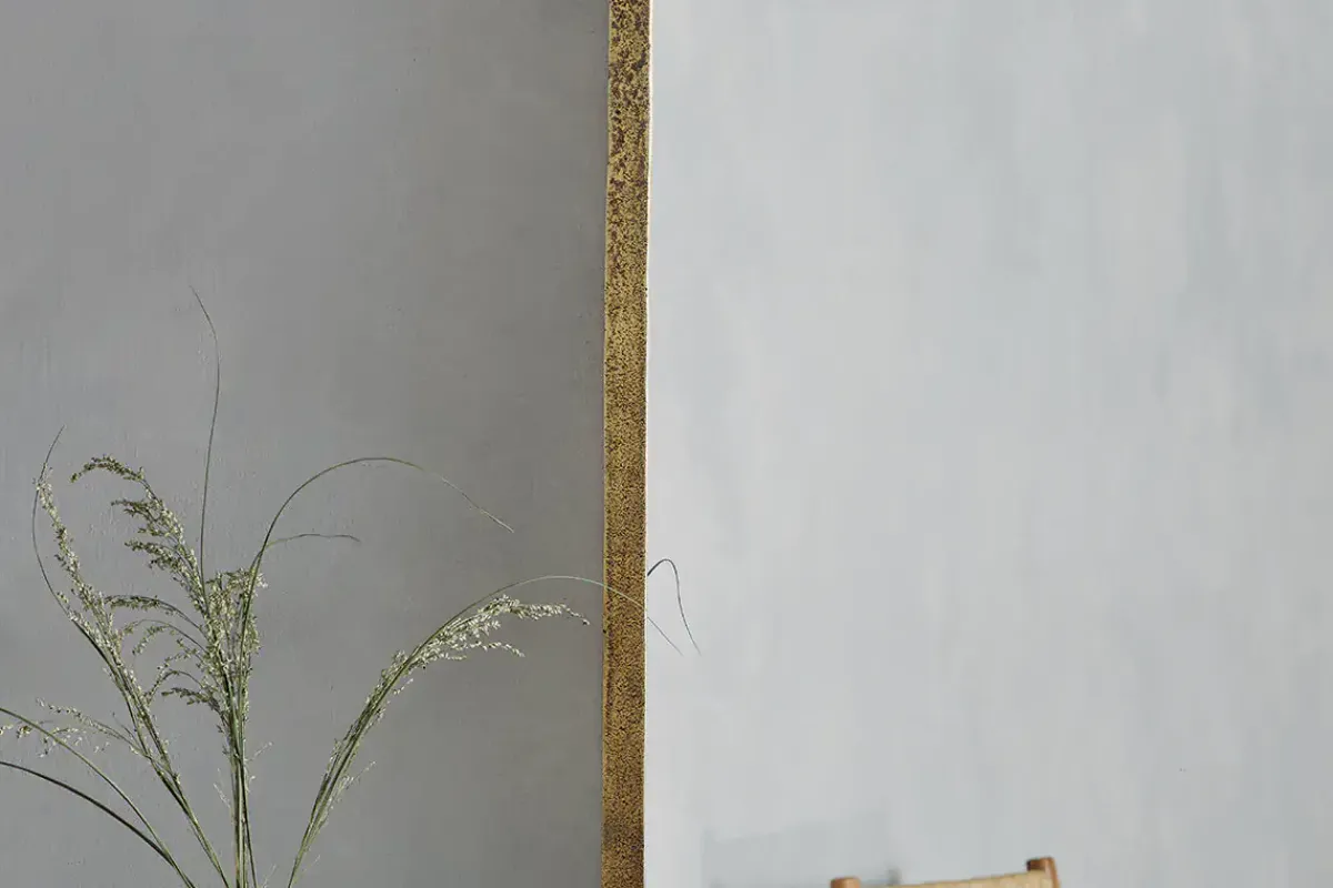 Wall Mirrors^Nkuku Ungura Rounded Mirror - Antique Brass - Large