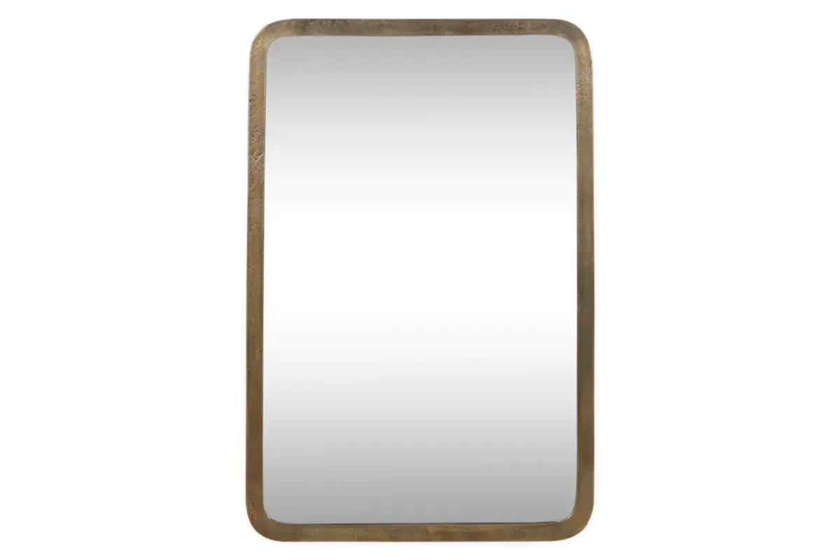 Wall Mirrors^Nkuku Ungura Rounded Mirror - Antique Brass - Large