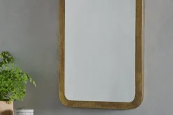 Wall Mirrors^Nkuku Ungura Rounded Mirror - Antique Brass - Small