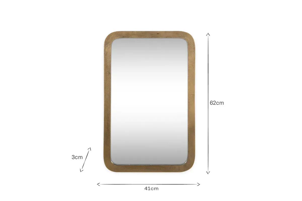 Wall Mirrors^Nkuku Ungura Rounded Mirror - Antique Brass - Small