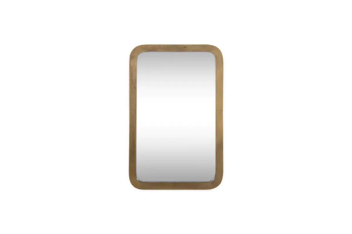 Wall Mirrors^Nkuku Ungura Rounded Mirror - Antique Brass - Small