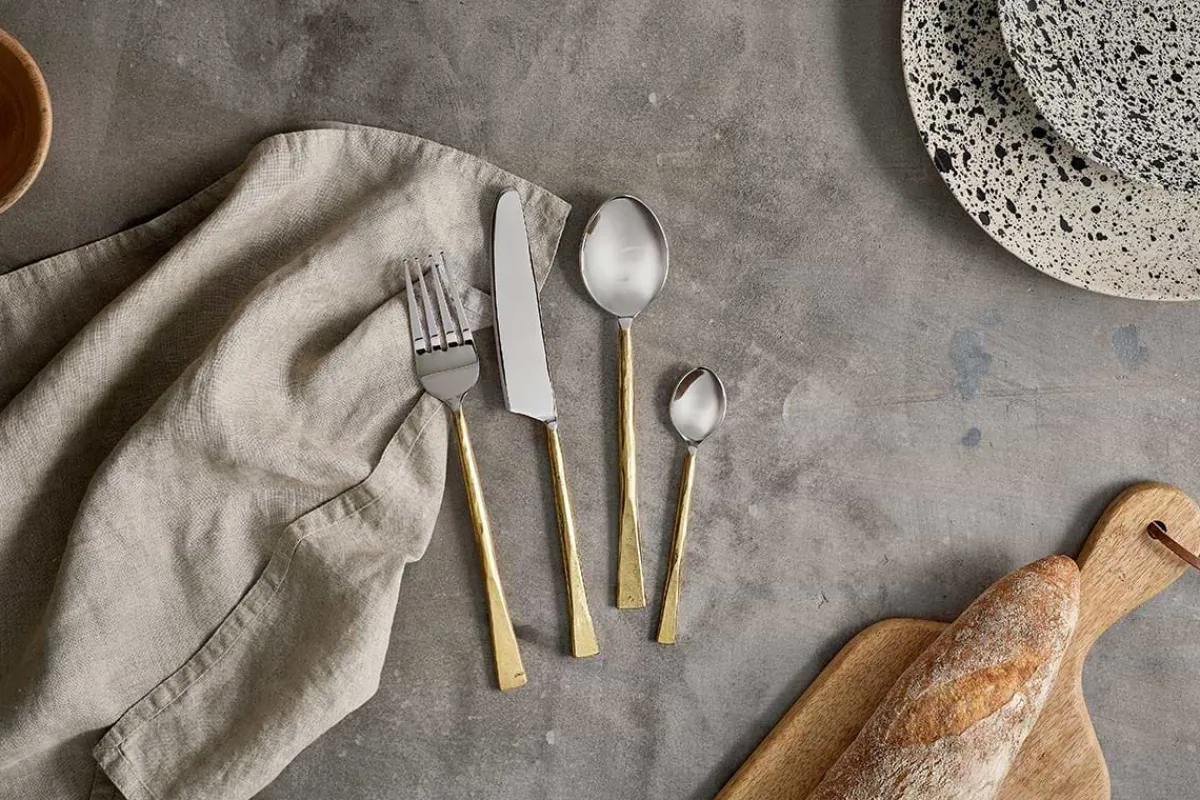 Cutlery|Cutlery^Nkuku Usa Cutlery Set - (Set of 16) Brushed Gold