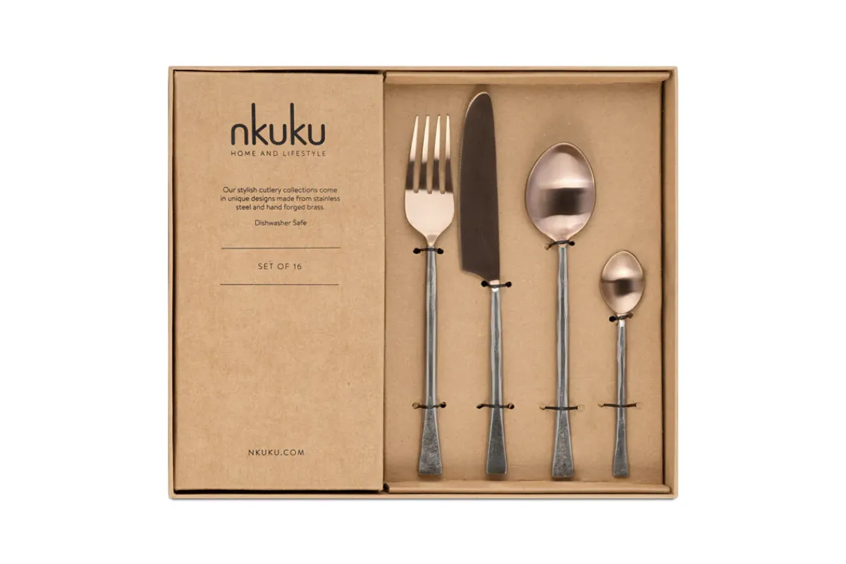 Cutlery|Cutlery^Nkuku Usa Cutlery Set - (Set of 16) Rose Gold