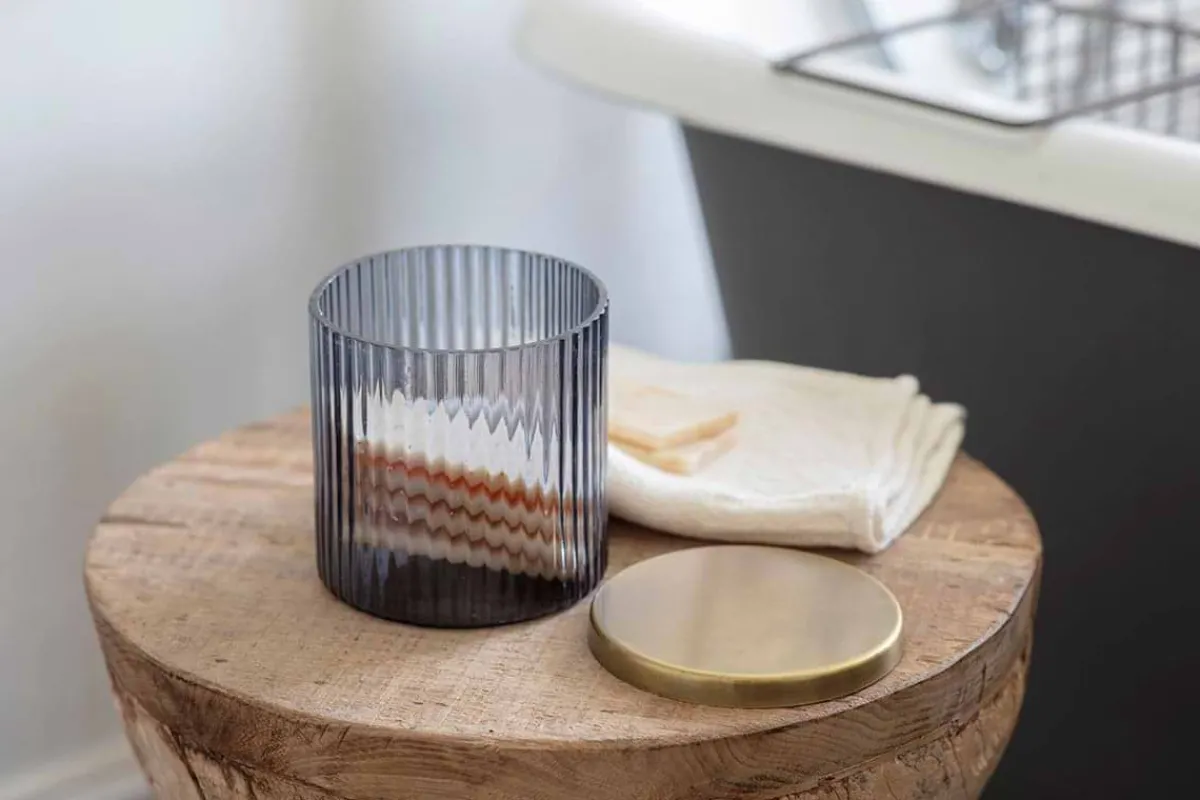 Bathroom Accessories^Nkuku Valeska Recycled Glass Storage Pot