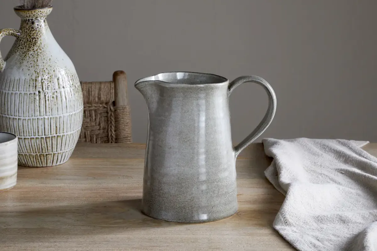 Jugs^Nkuku Valinha Earthenware Jug - Grey - Large