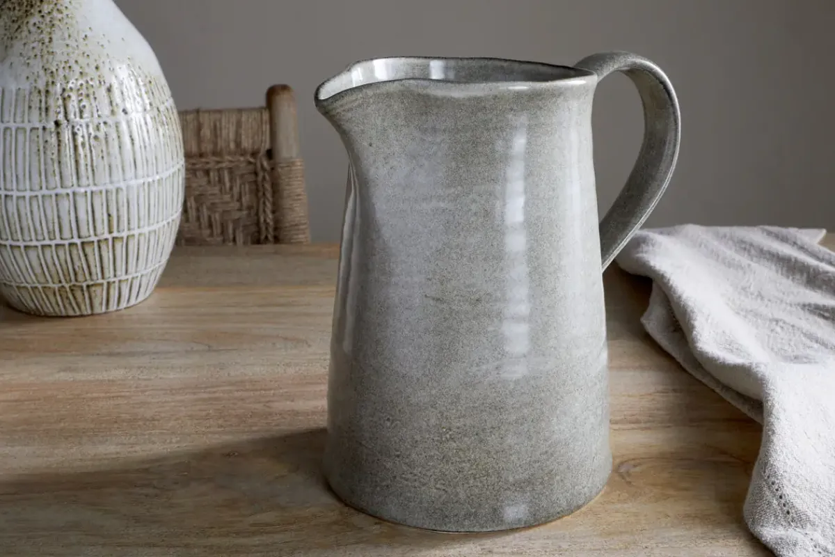 Jugs^Nkuku Valinha Earthenware Jug - Grey - Large