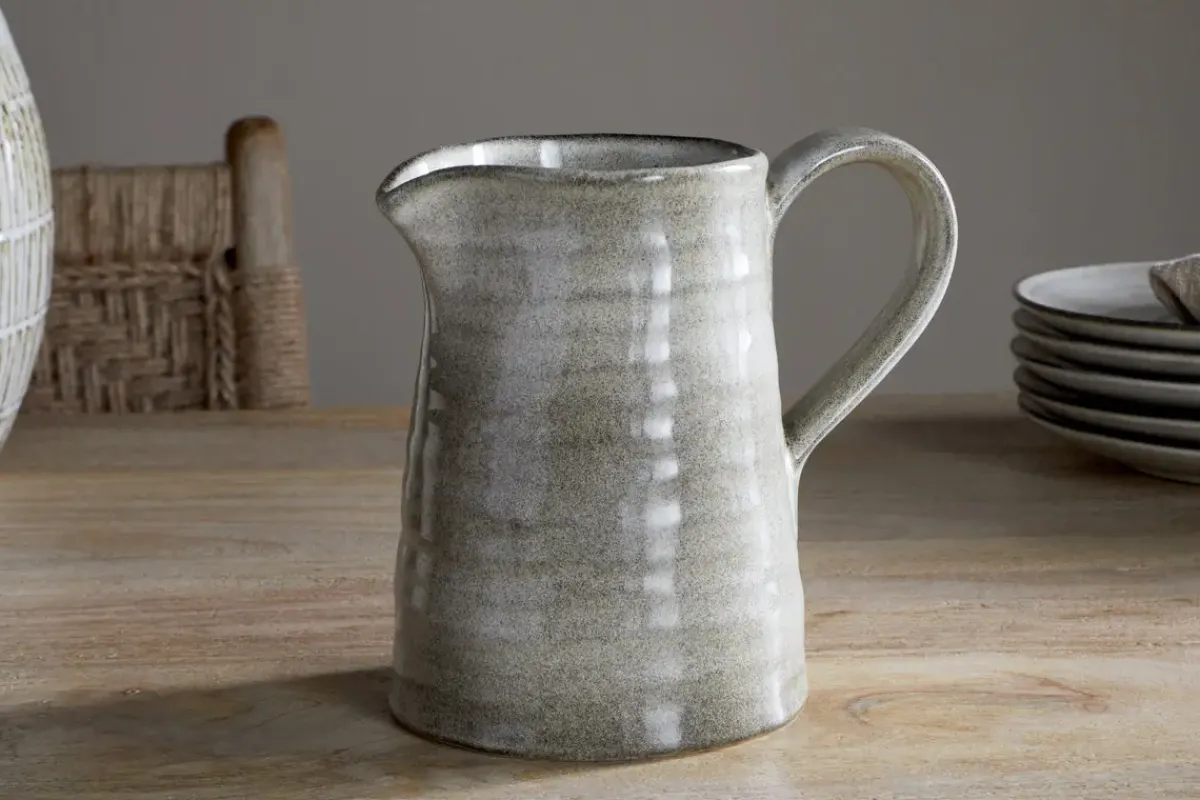 Jugs^Nkuku Valinha Earthenware Jug - Grey - Small