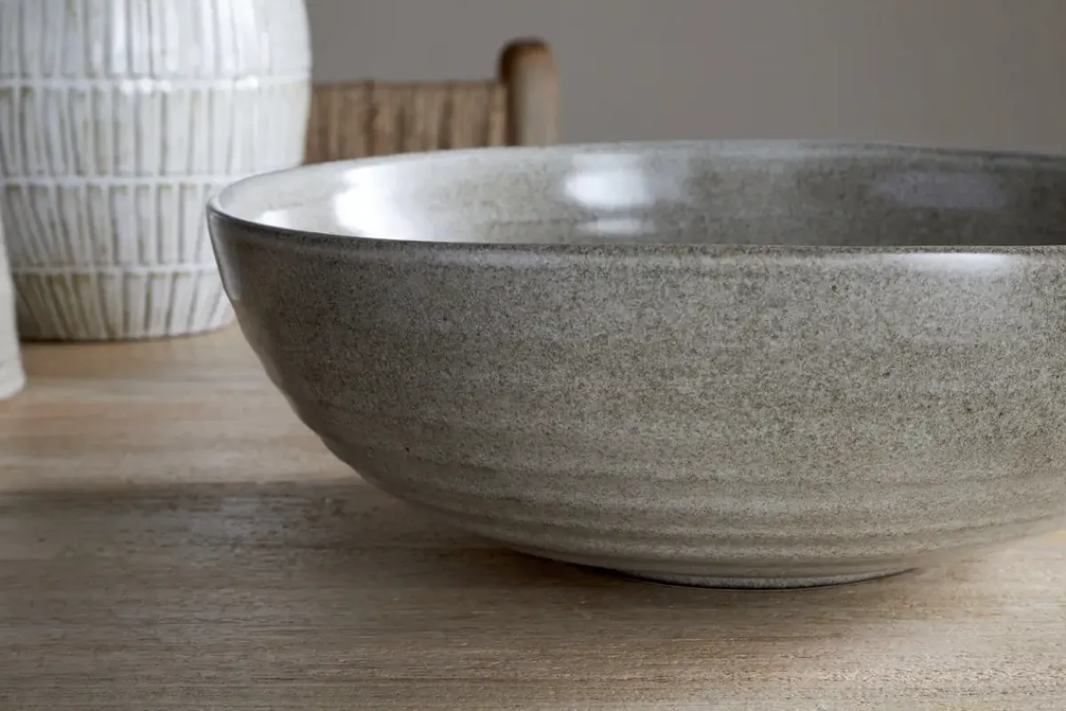 Serving Bowls|Bowls^Nkuku Valinha Earthenware Serving Bowl - Grey