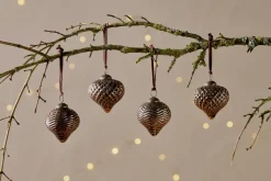 Baubles & Tree Decorations^Nkuku Varu Baubles - Black & Gold - (Set of 4)