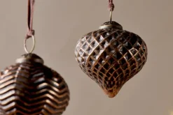 Baubles & Tree Decorations^Nkuku Varu Baubles - Black & Gold - (Set of 4)