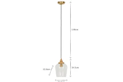 Pendant Lighting^Nkuku Varuna Mango Wood & Glass Pendant Lamp - Natural & Clear