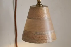 Wall Lights^Nkuku Vattu Mango Wood Plug In Wall Lamp - Natural & Antique Brass