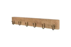 Hooks & Rails|Hooks & Rails^Nkuku Veduru Mango Wood Carved Hook - Natural (Row of 6)