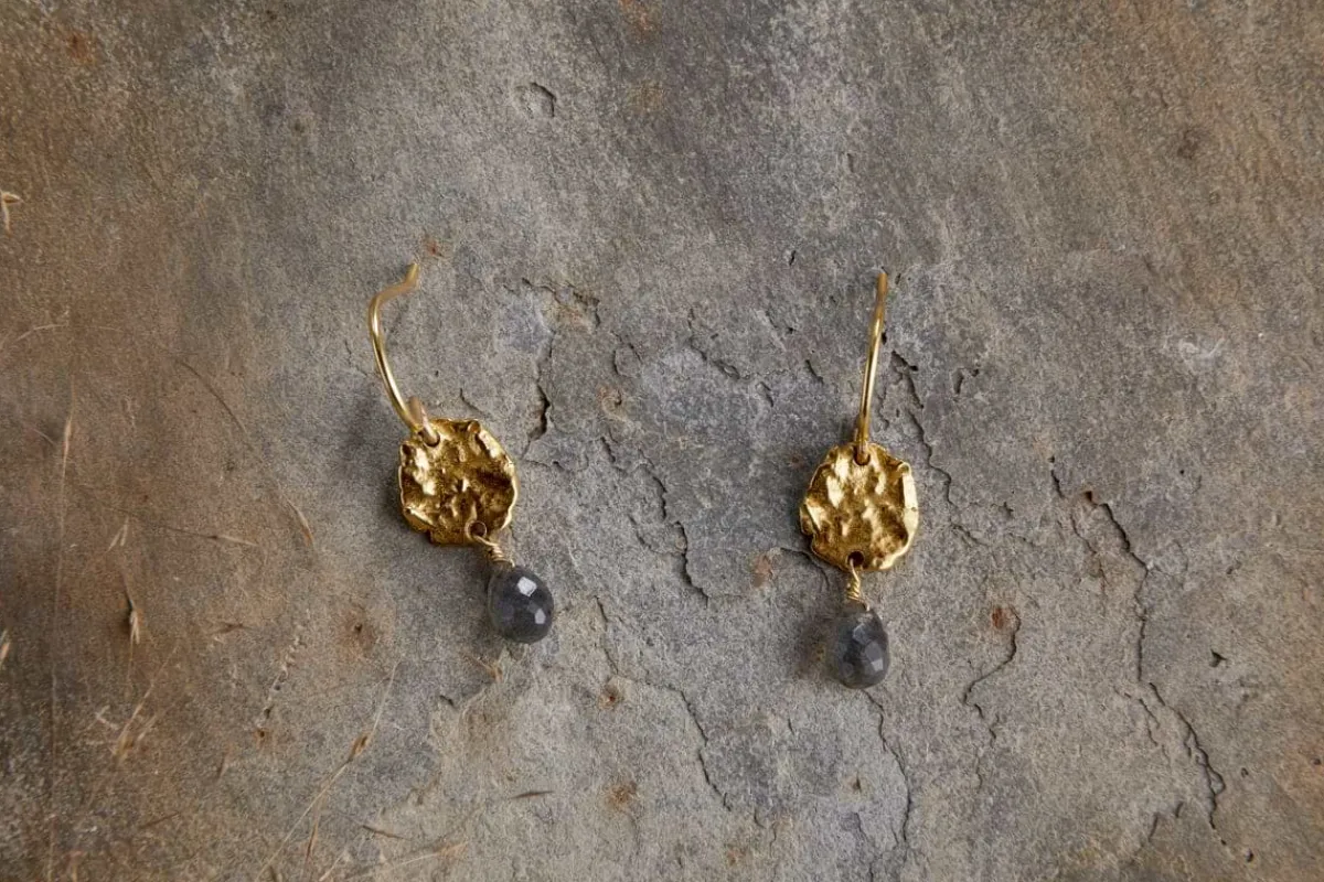 Jewellery & Jewellery Boxes|Jewellery^Nkuku Veera Labradorite Earrings - Gold