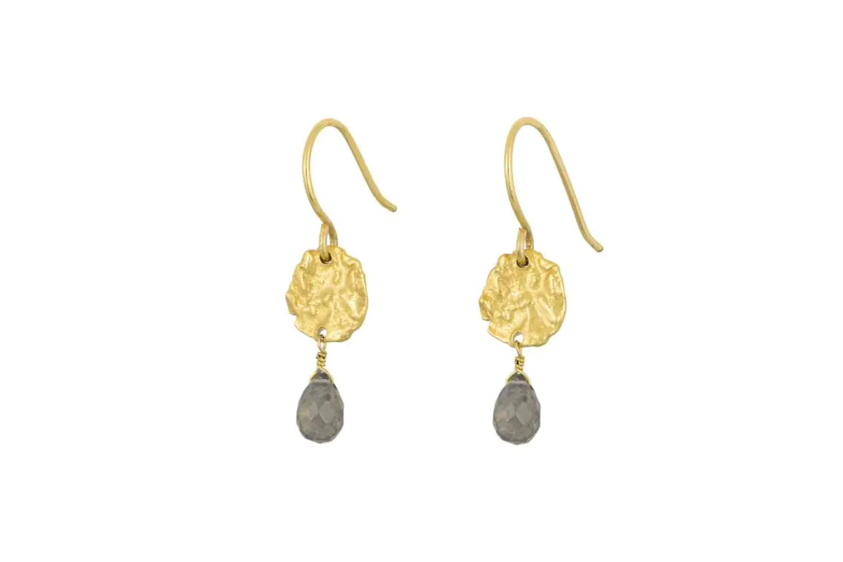 Jewellery & Jewellery Boxes|Jewellery^Nkuku Veera Labradorite Earrings - Gold