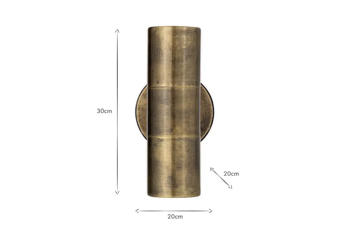 Outdoor Lights^Nkuku Vitla Outdoor Wall Lamp - Antique Brass