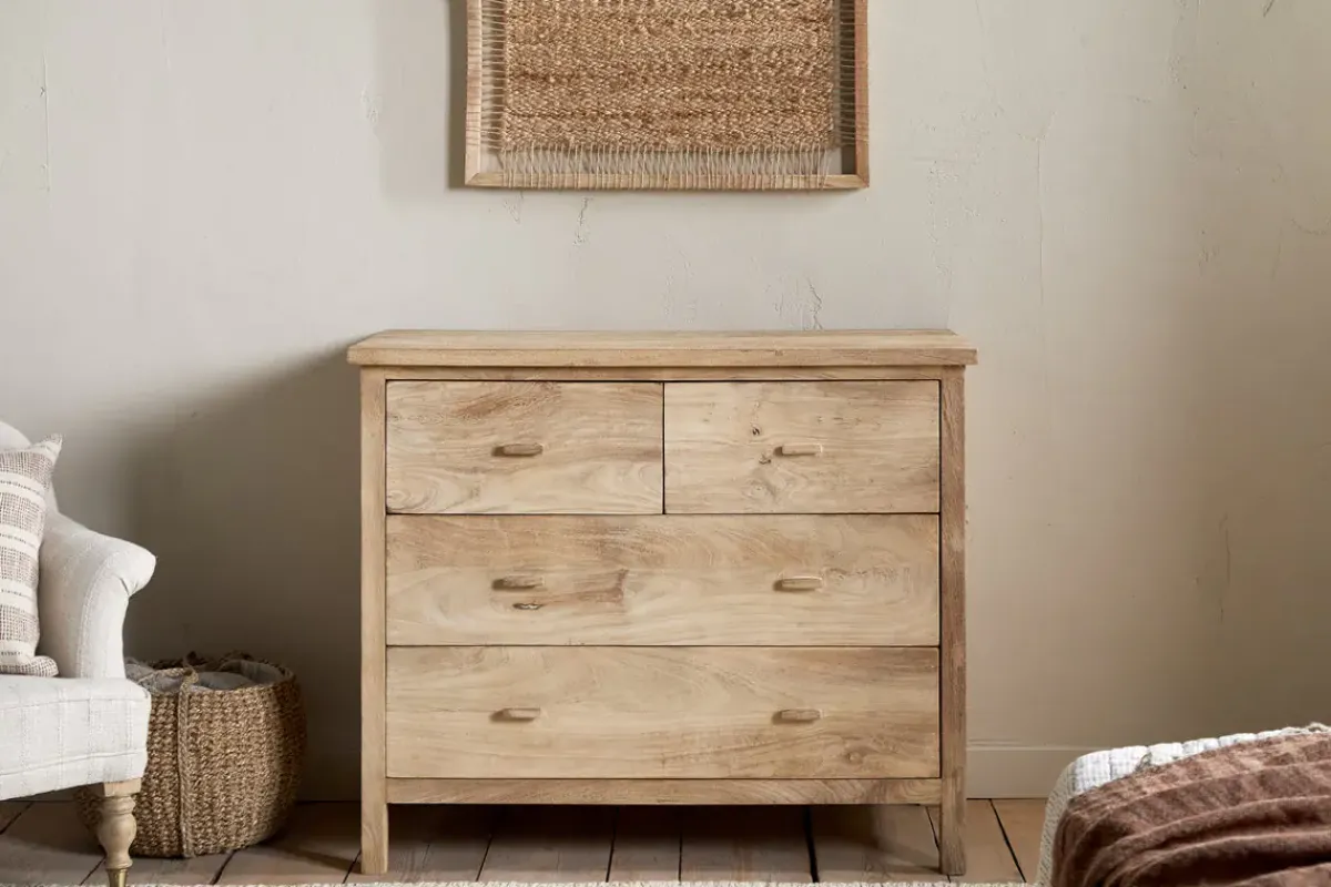 Bedroom^Nkuku Vivan Grooved Chest of Drawers - Natural