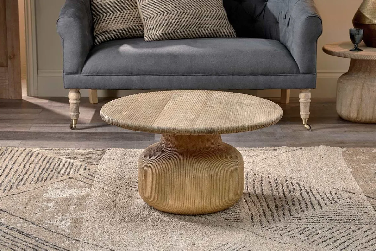 Living|Coffee Tables^Nkuku Vivan Grooved Wood Coffee Table