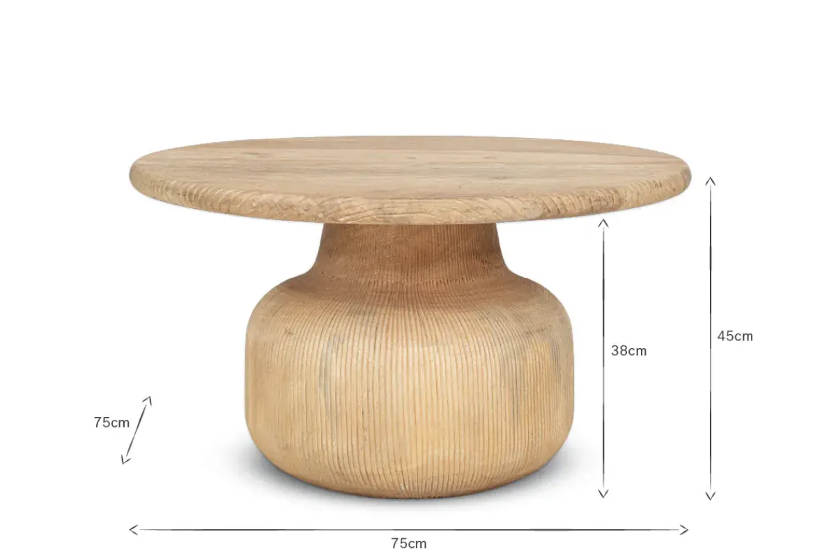 Living|Coffee Tables^Nkuku Vivan Grooved Wood Coffee Table