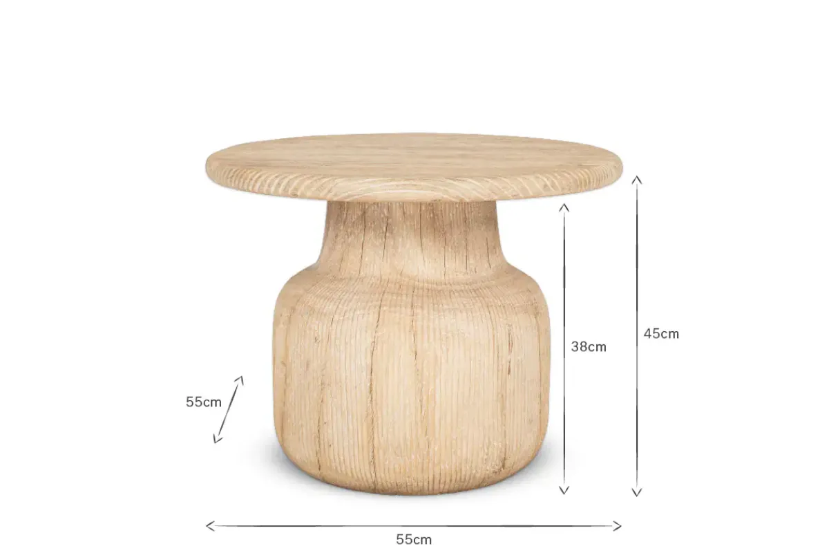 Living|Side Tables^Nkuku Vivan Grooved Wood Side Table