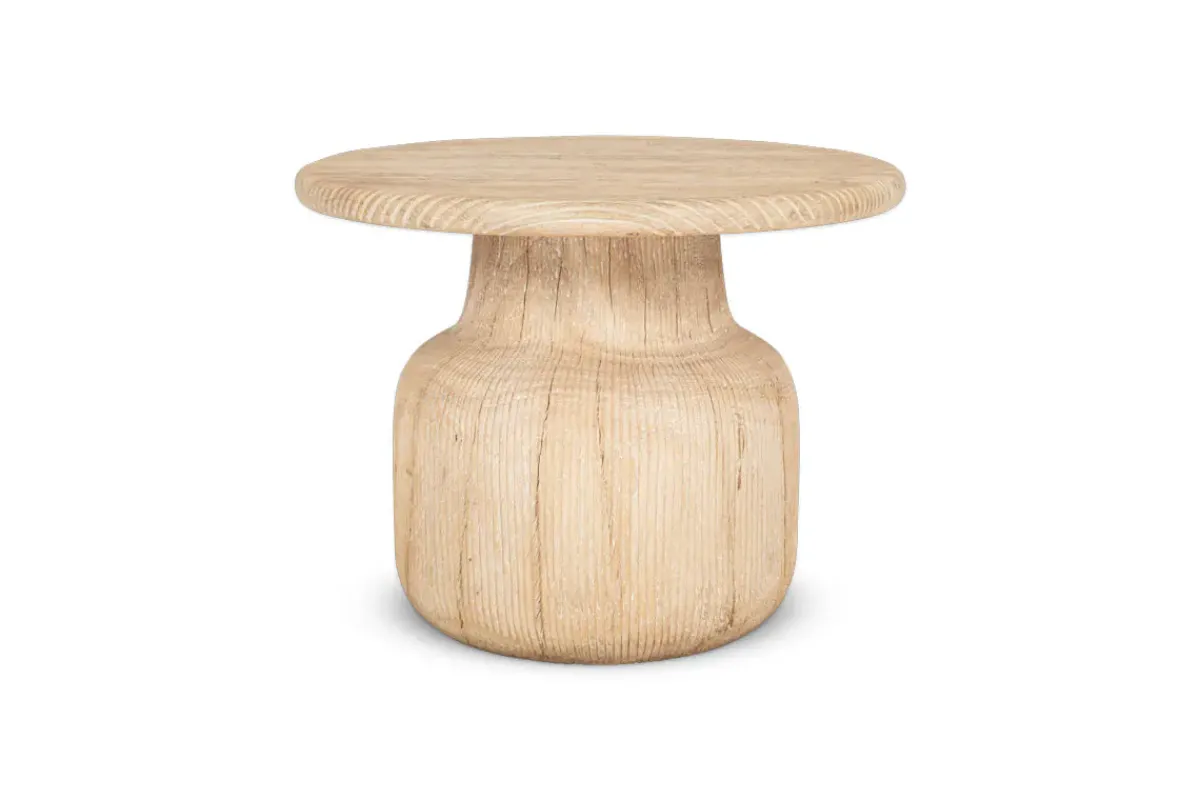 Living|Side Tables^Nkuku Vivan Grooved Wood Side Table
