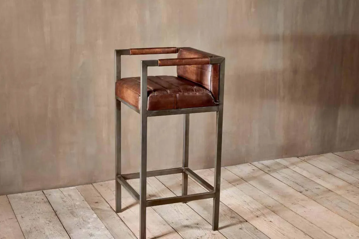 Kitchen & Dining|Bar Stools & Bar Chairs^Nkuku Wamma Leather Bar Chair